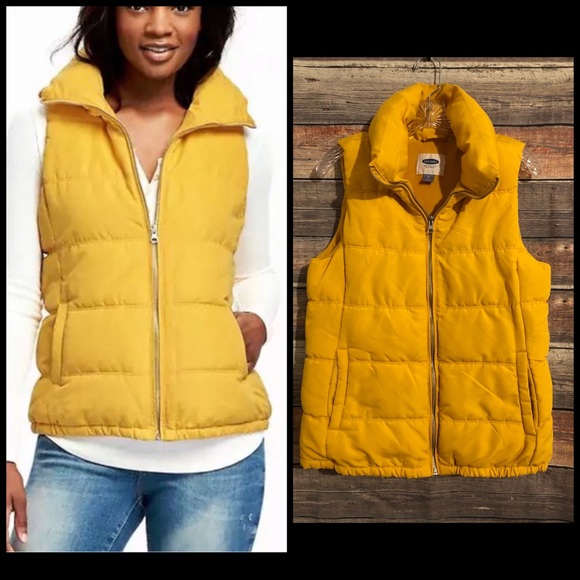 Old Navy Mustard Yellow Puffer Vest 